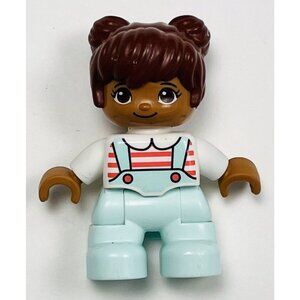 LEGO Duplo Minifigure Minifig Girl Brunette Creative Birthday Party 10958 2" EUC